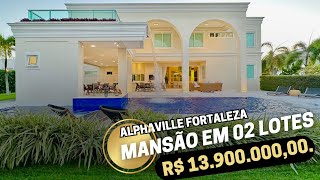 Mansão em 02 lotes com piso 100 em MÁRMORE no Alphaville Fortaleza  Porteira Fechada  Um luxo ✨ [upl. by Gareri]