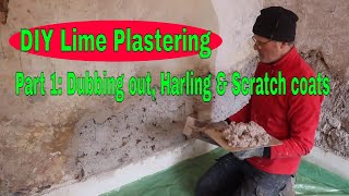 DIY Lime Plastering  Part 1 Dubbing Out Harling amp Scratch Coat [upl. by Isola]