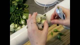 How To Make A Simple White Rose Corsage [upl. by Danyette207]