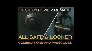 RE2 HOW TO UNLOCK SAFE amp LOCKERS ALL COMBINATIONS WITH PASS CODES  RESIDENT EVIL 2 REMAKE 2019 [upl. by Wash]