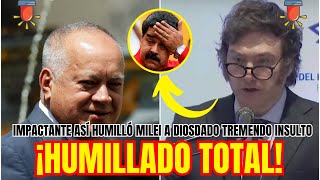 🔥 ¡IMPACTANTE Milei DESTROZA a Diosdado Cabello con HUMILLANTE respuesta 💥  ¡TREMENDO INSULTO 😱 [upl. by Miharbi]