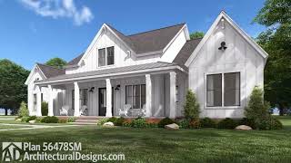 4Bedroom Modern Farmhouse House Plan 56478SM Virtual Tour w Interior Walkthrough  2400 Sq Ft [upl. by Laehpar289]