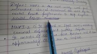 The Minnesota multiphasic personality inventory in hindi [upl. by Mann]