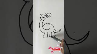 Turn Number 6 into a Dinosaur Fun and Easy Drawing for Kids 🦖✨magic kidszonehihi drawing art [upl. by Neellok]