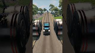 Bus amp Truck amp Cargo van vs Giant Bollard  BeamNGDrive beamngdrive [upl. by Ossy]