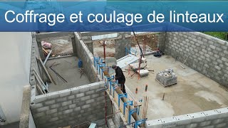 Coffrage et coulage du linteau de la porte d entrer à la grue [upl. by Pris49]