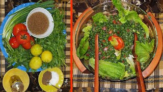 Lebanese Tabbouleh in detail تبولة لبنانية بالتفصيل [upl. by Cosimo]