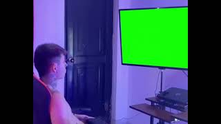 No simping meme  Man focused on TV screen Green Screen [upl. by Seem]