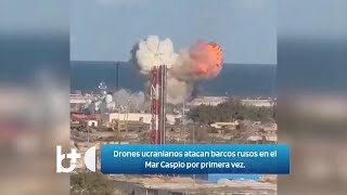 Drones ucranianos atacan por primera vez barcos rusos en el Mar Caspio [upl. by Stalker]