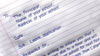 Leave Application for School Students  writeman [upl. by Yldarb]