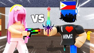 I 1V1D the BEST PRO PLAYER in Roblox Murder Mystery 2 [upl. by Mariquilla]