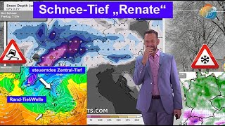 SchneeTief quotRenatequot im Südwesten Milderung am Wochenende Wettervorhersage 2127112024 Glätte [upl. by Kawai]