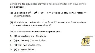 Ecuación de tercer grado  División Sintética  Examen de Admisión Universidad Nacional de Colombia [upl. by Ahsilac]