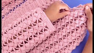 💕⭐️ Teje una Blusa Cardigan Punto Pétalos de flores Elegante Rosa 🌹 2 Tendencia de CROCHET 🧶 [upl. by Eseila874]