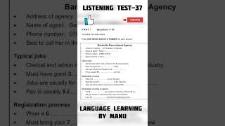 listeningtest 37bankside recuritment agency ielts new exam real with answers [upl. by Iphigenia]