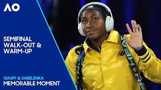 Gauff v Sabalenka  Semifinal WalkOut amp WarmUp  Australian Open 2024 [upl. by Melac]