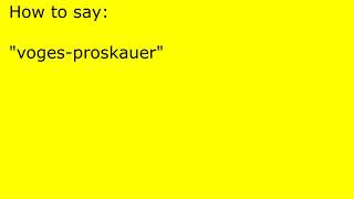 How to pronounce vogesproskauer [upl. by Relyks987]