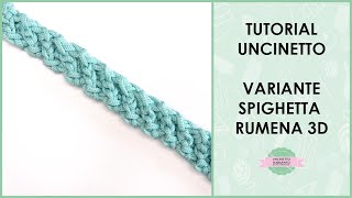 Tutorial variante spighetta rumena uncinetto manico borsa bracciale Uncinetto dArgento [upl. by Rusel]