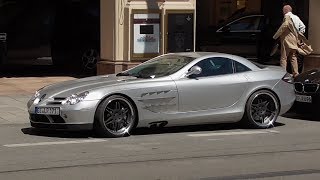 Mercedes SLR Mclaren Brabus  Start Up  Acceleration  Carporn  Munich [upl. by Dannon]