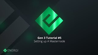 Setting up a Masternode  Tutorial 5 [upl. by Fondea]