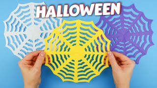 How to make Paper Spider Web for Halloween Decorations  DIY Halloween Craft [upl. by Maltzman]