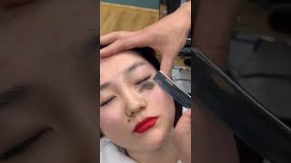 ASMR Rare Razor ShaveShave off the vellus hair and cuticles on a female customers face [upl. by Aicilic]