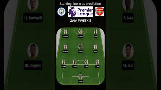 MANCHESTER CITY VS ARSENAL  STARTING LINE UPS PREDICTION shorts [upl. by Quinby]