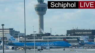 🔴 Airport Live Schiphol airport with ATC KLM 777 Delta Asia trip Snow Storm [upl. by Iow]