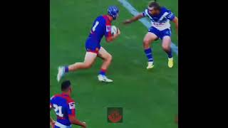 Kalyn Ponga The art of Side stepping🦵🦶💥 rugby nrl rugbyleague rugbyunion rugbyshorts [upl. by Ahsiekam]