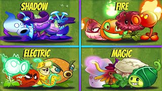 4 Team ELECTRIC  SHADOW  FIRE  MAGIC Plants Battlez  Who Will Win  PvZ 2 Team Plants [upl. by Muffin395]