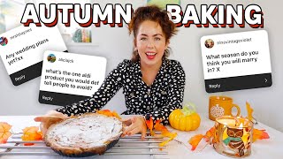 Autumn Baking Whilst Answering Your Questions Pumpkin Pie Fall 2020 [upl. by Aerdma]