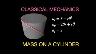 Classical Mechanics Cylindrical Coordinates Mass on a Cylinder [upl. by Eelarol]