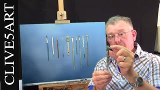 BRUSH SELECTION Acrylic painting for beginners clive5art [upl. by Nobile794]