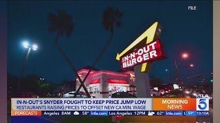 InNOut president said she fought to keep prices down amid minimum wage hike for fast food workers [upl. by Atiuqehs]