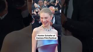 Hunter Schafer arrives at the Festival de Cannes Cannes2024 [upl. by Eitac]