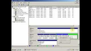 How To Create Partitions  Windows Server 2003 [upl. by Neelrahs779]