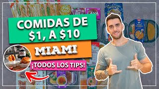 ¡Comidas por 1 3 5 y 10 en MIAMI ¡Coma muy barato y ahorre en comida [upl. by Enidlarej]