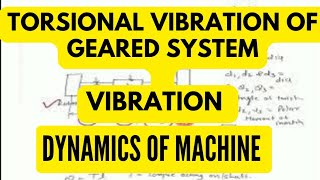 Torsional Vibration of geared system Vibration chapter Lecture Dynamics of machinery Mechanical [upl. by Minetta]