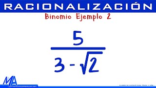 Racionalización  Denominador Binomio Ejemplo 2 [upl. by Naffets]