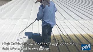 Silicone Roof Coating Restoration over Metal Roof  Application [upl. by Aeduj]