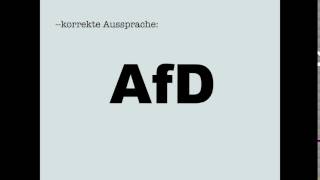 Korrekte Aussprache AfD [upl. by Bigod]