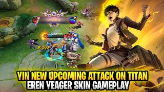 Yin New Upcoming Attack on Titan Skin  Eren Yeager Gameplay  Mobile Legends Bang Bang [upl. by Normy879]