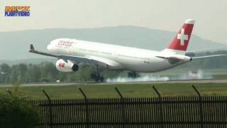 ✈ Zurich Airport Spotting  SIA Airbus A380 landing  United B767  Swiss A340  1080p [upl. by Dnyletak]