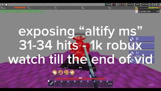 leaking altify ms and debunking it altifybedwars  Roblox Bedwars [upl. by Renrag]