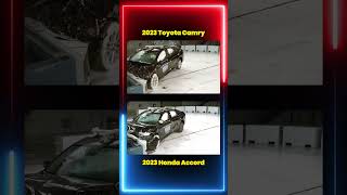 Toyota Camry VS Honda Accord  Crash test IIHS automobile crash [upl. by Nosnarb]