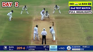 India vs Bangladesh 2nd Test Highlights 2024  IND vs BAN 2nd Test Day 2 Full Match Highlights 2024 [upl. by Darum]