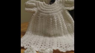 Crochet Christening Gown  video 3 [upl. by Aramat185]