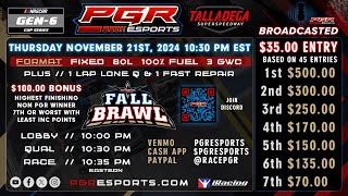 2024 PGR eSports Fall Brawl  Talladega Superspeedway  PGR eSports [upl. by Htepsle868]