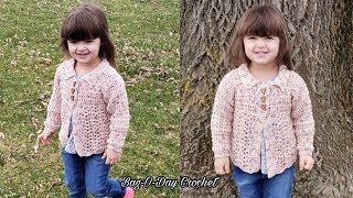 Easy Crochet Sweater  Easy crochet baby cardigan  Bag O Day Crochet Tutorial 553 [upl. by Yrrab]