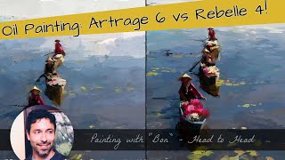 Digital Oil Painting Challenge Rebelle 4 vs Artrage 6 [upl. by Wurster]